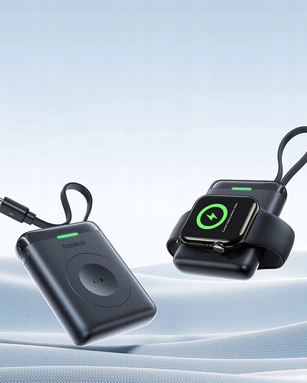 Baseus 5W išorinė baterija skirta Watch 1-10, SE, SE 2, Ultra, Ultra 2 su USB-C laidu