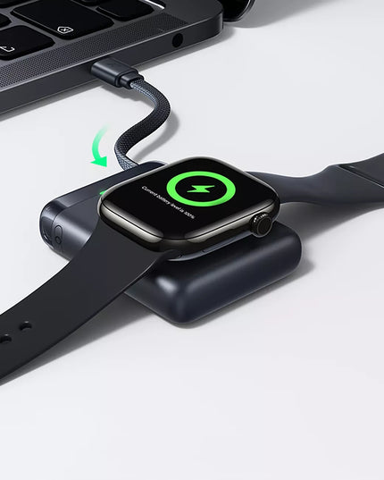 Baseus 5W išorinė baterija skirta Watch 1-10, SE, SE 2, Ultra, Ultra 2 su USB-C laidu