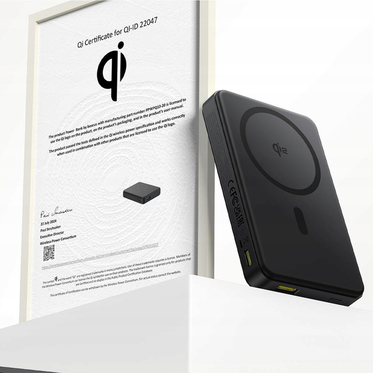 Indukcinis maitinimo blokelis su MagSafe BASEUS 10000mAh Qi2 22.5W USB-C USB + Kabelis