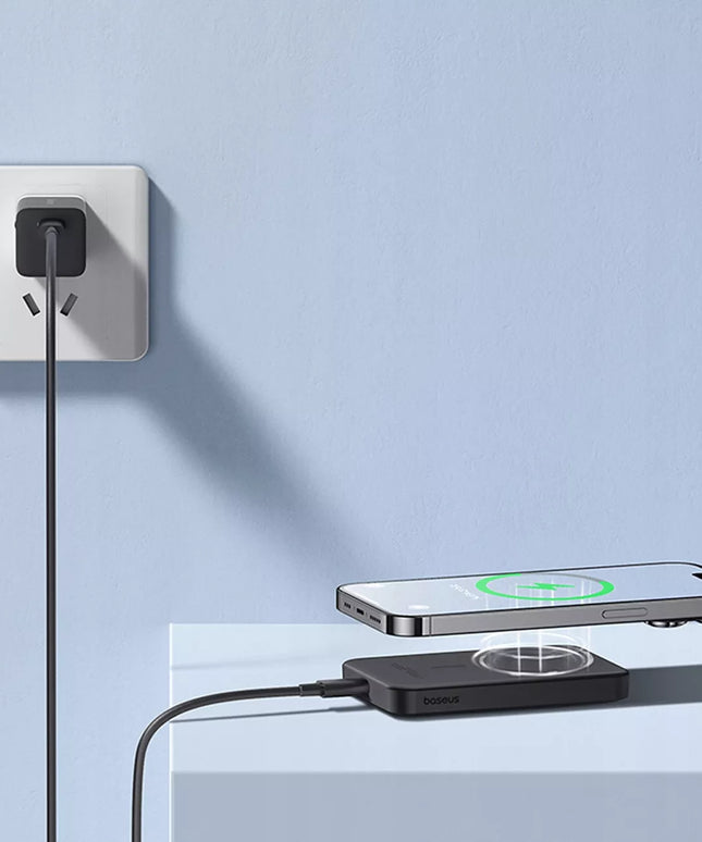 BASEUS mini indukcinis „Powerbank“ su „MagSafe“, 5000 mAh, 20 W, magnetinis su laidu