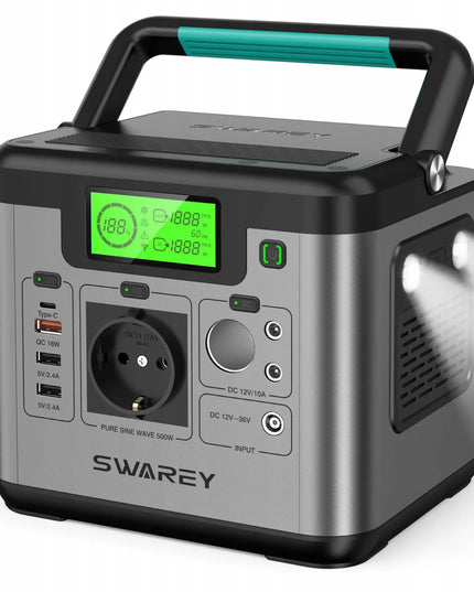 Swarey S500 Pro nešiojama maitinimo stotelė, 518 Wh, 500 W, 144 000 mAh