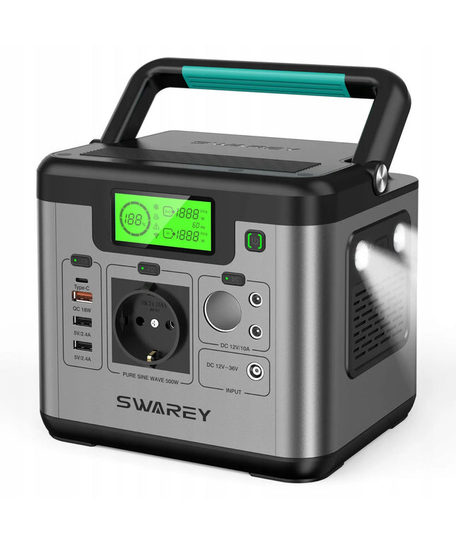 Swarey S500 Pro nešiojama maitinimo stotelė, 518 Wh, 500 W, 144 000 mAh