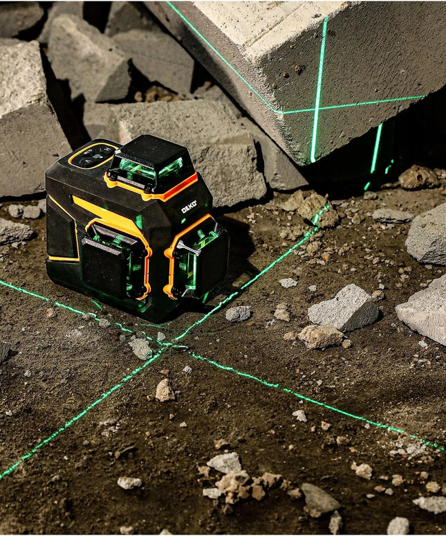 DEKO 360° 3D 12 linijų žaliasis lazerinis nivelyras