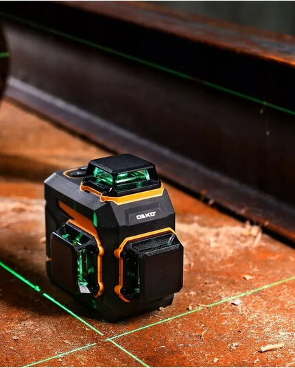 DEKO 360° 3D 12 linijų žaliasis lazerinis nivelyras