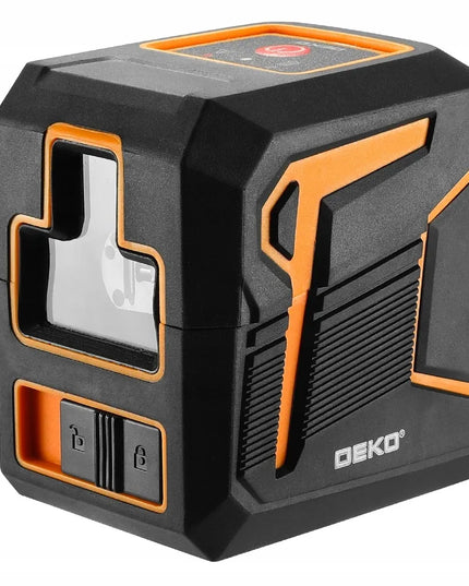 DEKO DKLL12G žalias kryžminis lazerinis nivelyras su švytuoklės fiksatoriumi