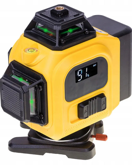 4D lazerinis nivelyras, 16 linijų 360°, kryžminis lazeris, IP54, rinkinys