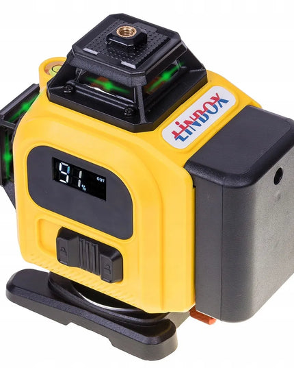 4D lazerinis nivelyras, 16 linijų 360°, kryžminis lazeris, IP54, rinkinys