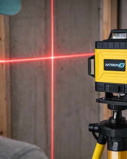 4D 360° lazerinis nivelyras, 16 linijų, kryžminis lazeris su stovu