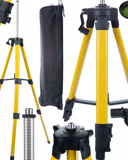 4D 360° lazerinis nivelyras, 16 linijų, kryžminis lazeris su stovu