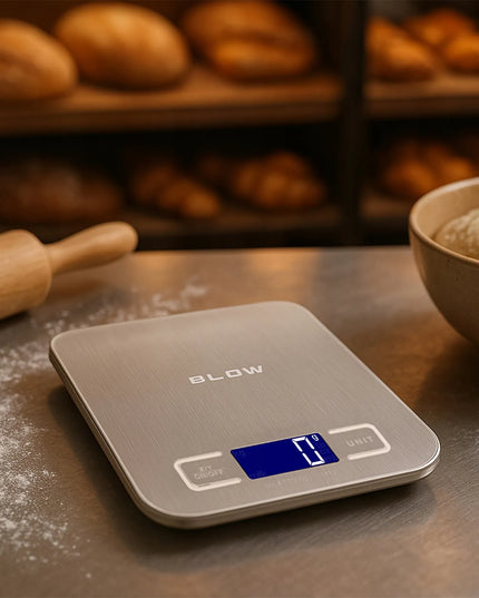 Tikslios elektroninės virtuvinės ir juvelyrinės svarstyklės BLOW KS202 10kg/1g TARA LCD