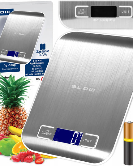Tikslios elektroninės virtuvinės ir juvelyrinės svarstyklės BLOW KS202 10kg/1g TARA LCD