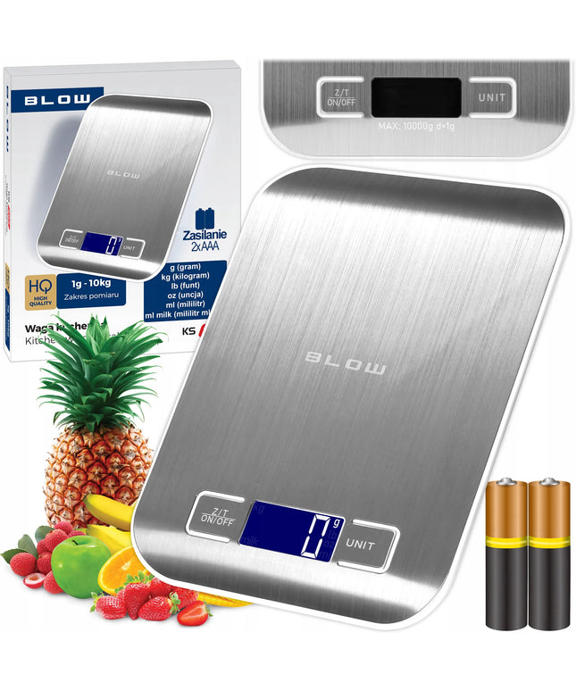 Tikslios elektroninės virtuvinės ir juvelyrinės svarstyklės BLOW KS202 10kg/1g TARA LCD