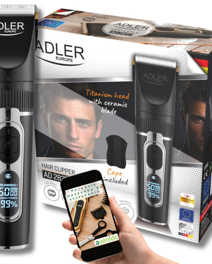 PROFESIONALI Belaidė Plaukų Kirpimo Mašinėlė su LCD ir Tonavimo Funkcija