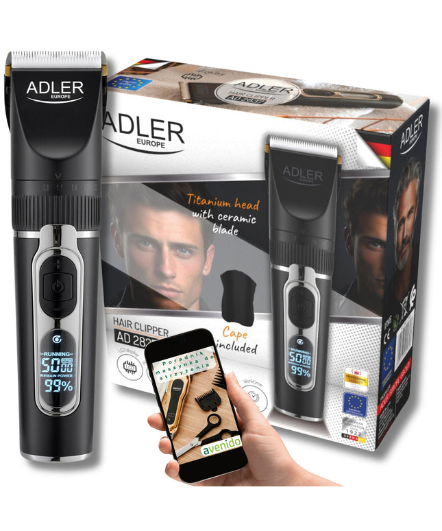 PROFESIONALI Belaidė Plaukų Kirpimo Mašinėlė su LCD ir Tonavimo Funkcija