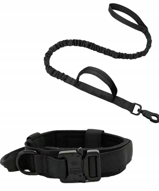 PROFESIONALI TAKTINĖ ŠUNŲ ANTKAKLIS SU METALINE SAGTĖ, TVIRTAS PAVADĖLIS 34-44 CM M