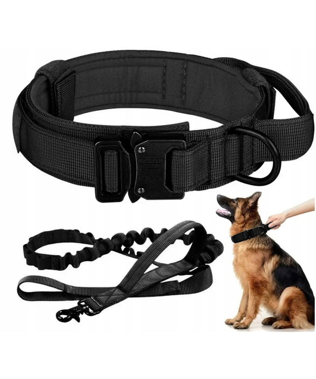 PROFESIONALI TAKTINĖ ŠUNŲ ANTKAKLIS SU METALINE SAGTĖ, TVIRTAS PAVADĖLIS 34-44 CM M