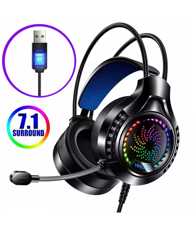 PROFESIONALIOS žaidimų ausinės Q7 su mikrofonu, skirtos PC, PS4, PS5, XBOX ONE