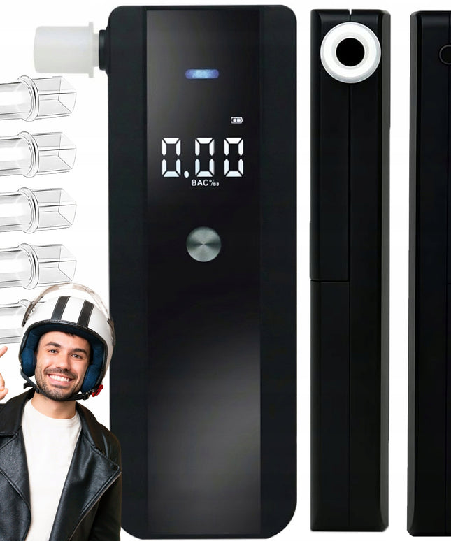 PROFESIONALUS ELEKTRONINIS ALKOMATAS TIKSLUS KALIBRAVIMAS + 5X PUČIAMIEJI PRIPARTUVAI