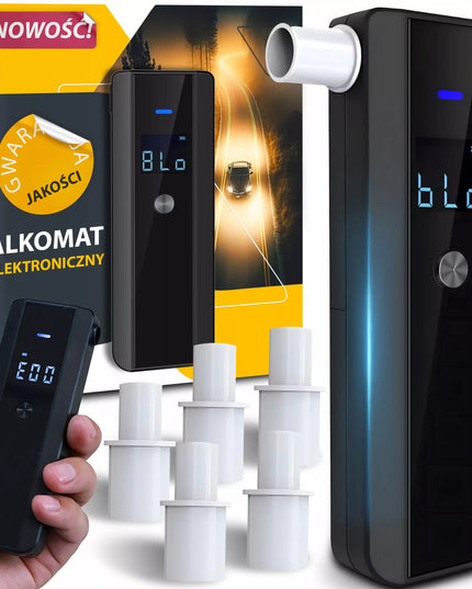 PROFESIONALUS ELEKTRONINIS ALKOMATAS TIKSLUS KALIBRAVIMAS + 5X PUČIAMIEJI PRIPARTUVAI