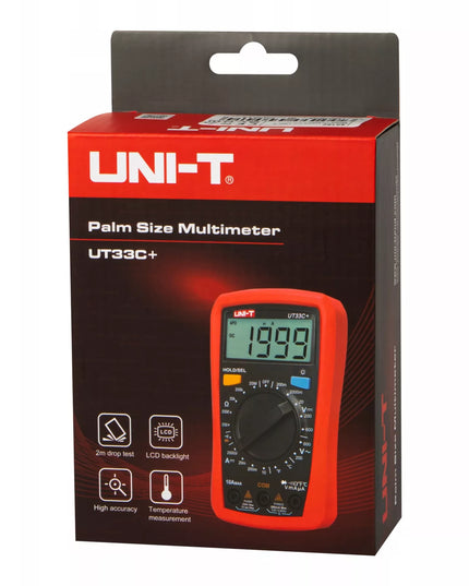 Profesionalus skaitmeninis multimetras srovei ir įtampai matuoti su LCD UNI-T UT33C+