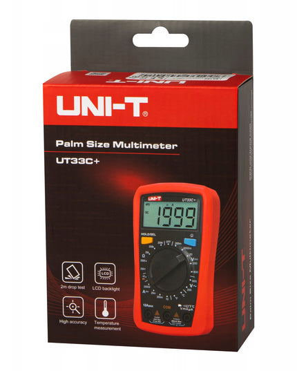 Profesionalus skaitmeninis multimetras srovei ir įtampai matuoti su LCD UNI-T UT33C+