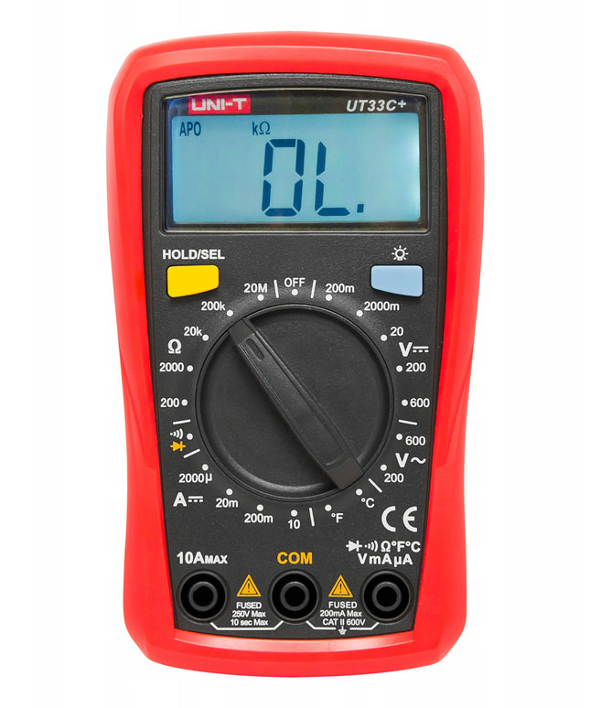 Profesionalus skaitmeninis multimetras srovei ir įtampai matuoti su LCD UNI-T UT33C+