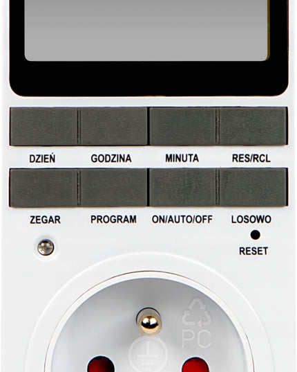 Skaitmeninis laikmačio programuotojas LCD jungiklis su tvarkaraščiu ir lenkų meniu