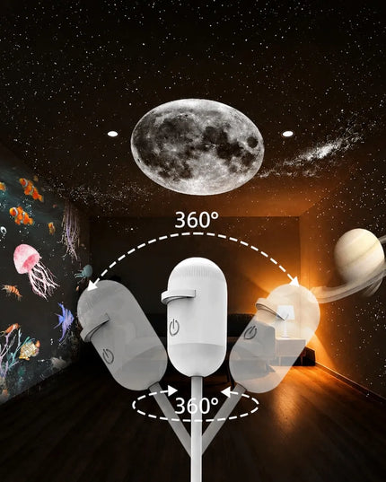 Žvaigždėto dangaus projektorius „Galaxy“ 12 viename, naktinė lempa