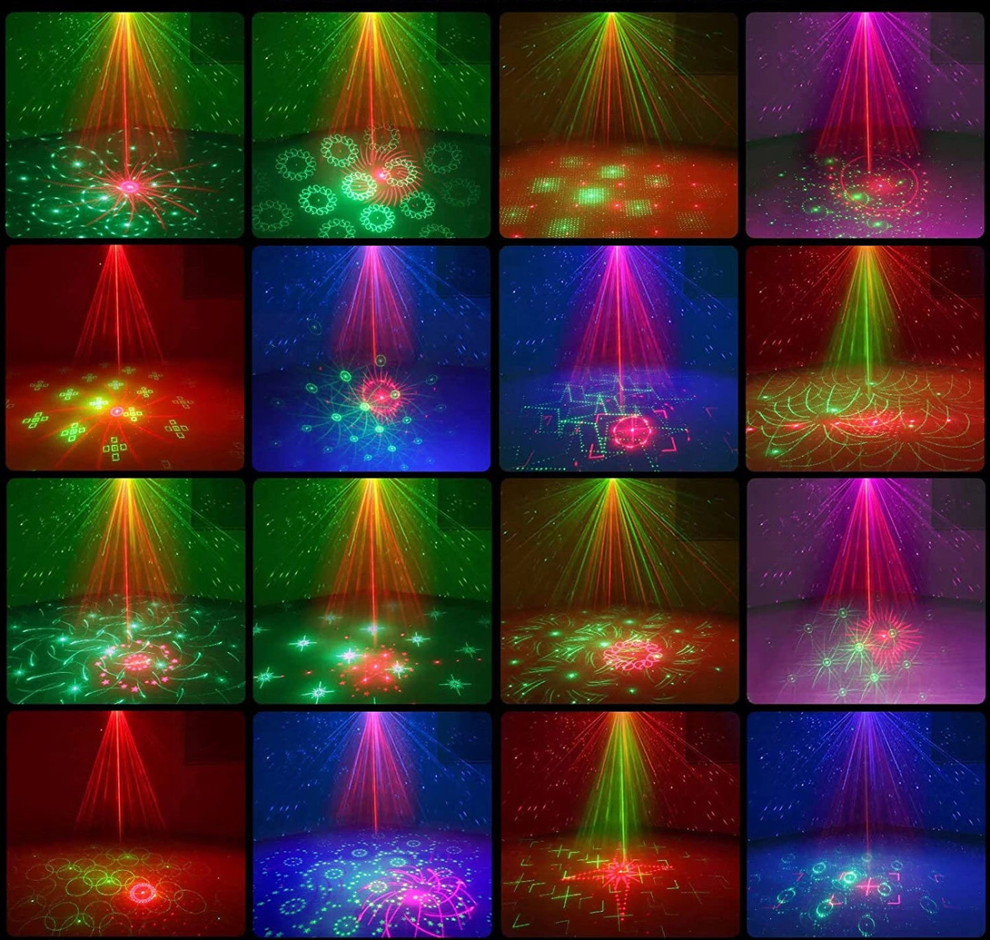 Spalvotas lazerinis diskotekos rutulys su nuotolinio valdymo pulteliu ir 2 baterijomis