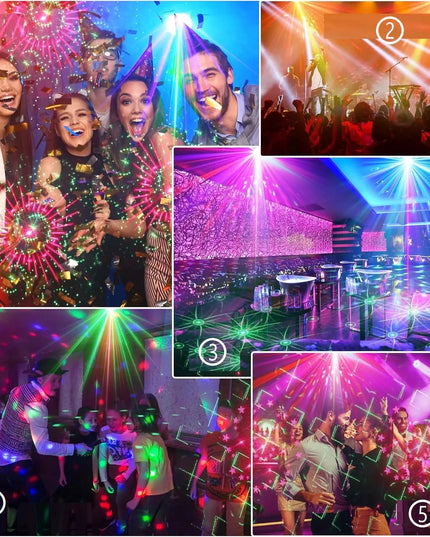 PROJEKTORIUS Disco kamuolys lazeris su pulteliu Muzikinis režimas LED 8 W RGB