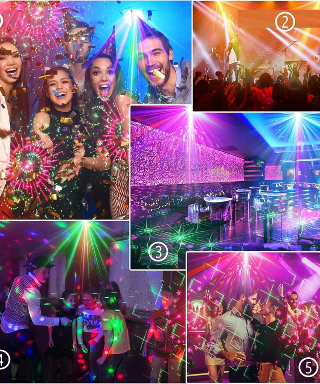 PROJEKTORIUS Disco kamuolys lazeris su pulteliu Muzikinis režimas LED 8 W RGB