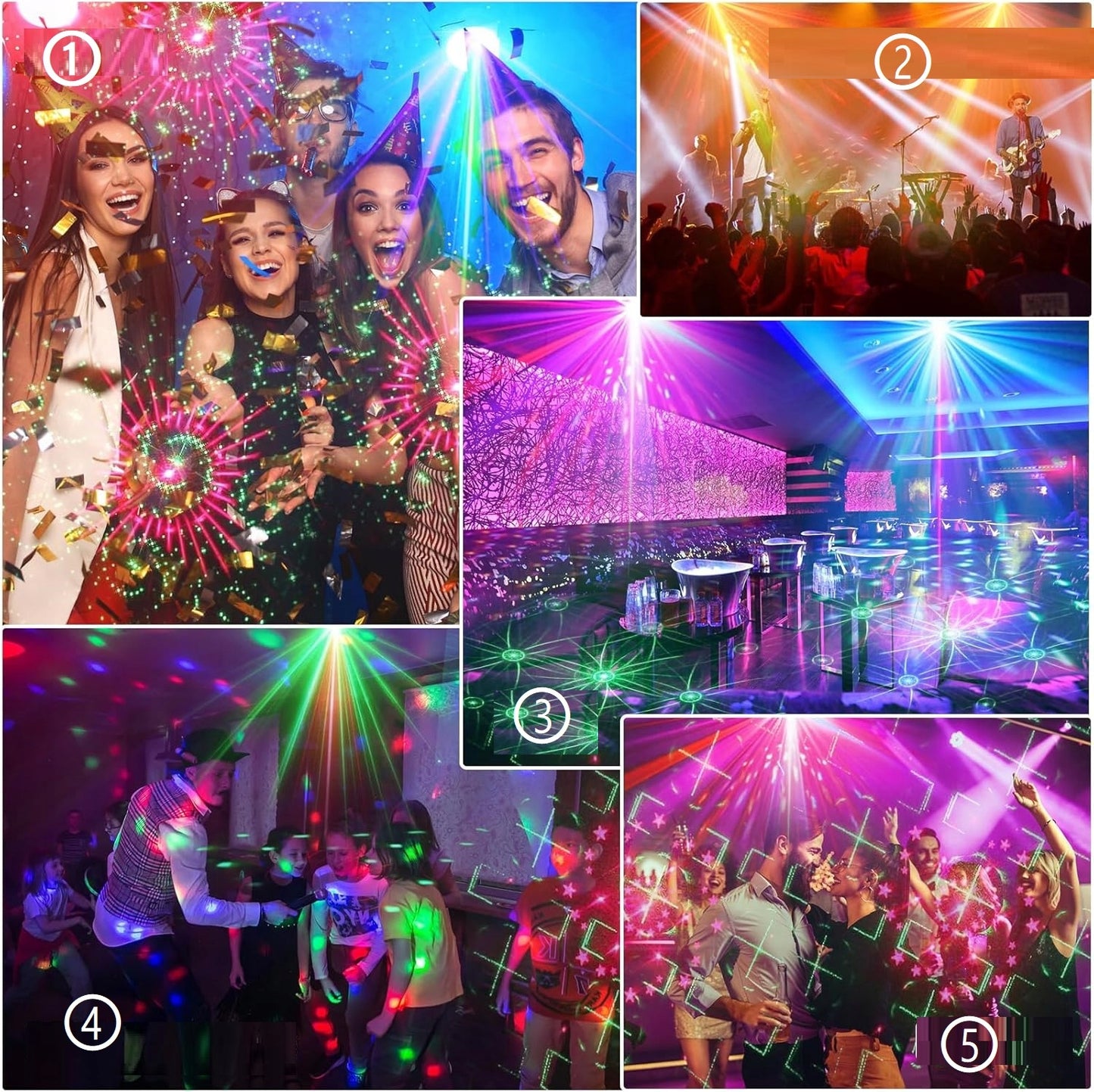 PROJEKTORIUS Disco kamuolys lazeris su pulteliu Muzikinis režimas LED 8 W RGB