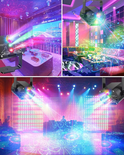 PROJEKTORIUS Disco kamuolys lazeris su pulteliu Muzikinis režimas LED 8 W RGB