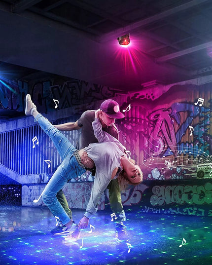 PROJEKTORIUS Disco kamuolys lazeris su pulteliu Muzikinis režimas LED 8 W RGB
