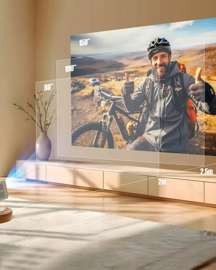 Magcubic L018 4K projektorius, 1080p, Android TV, WiFi, Bluetooth garsiakalbis, 150 colių LED