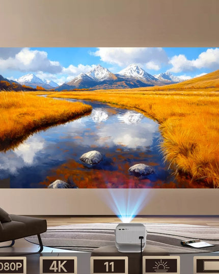 Magcubic L018 4K projektorius, 1080p, Android TV, WiFi, Bluetooth garsiakalbis, 150 colių LED