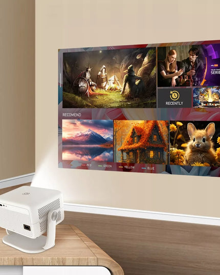 Magcubic L018 4K projektorius, 1080p, Android TV, WiFi, Bluetooth garsiakalbis, 150 colių LED