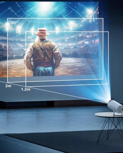 Nešiojamas „Heelly“ projektorius „Android TV“, „Wi-Fi“, „Full HD“, su pasukamu garsiakalbiu
