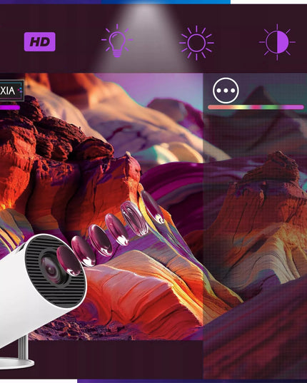 Mini nešiojamas projektorius GALAXIA HY300, Android, LED, Wi-Fi, Full HD, Smart TV