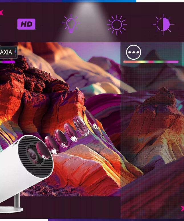 Mini nešiojamas projektorius GALAXIA HY300, Android, LED, Wi-Fi, Full HD, Smart TV