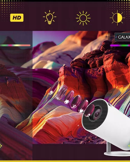 Mini nešiojamas projektorius GALAXIA HY300, Android, LED, Wi-Fi, Full HD, Smart TV