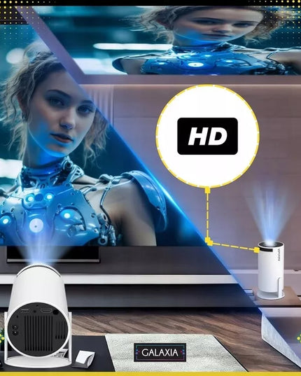 Mini nešiojamas projektorius GALAXIA HY300, Android, LED, Wi-Fi, Full HD, Smart TV