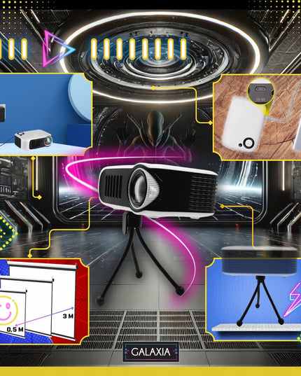 PROJEKTORIUS, MINI NEŠIOJAMAS PROJEKTORIUS, MULTIMEDIJINIS, SKIRTAS KOMPIUTERIO SIENAI, 1080P