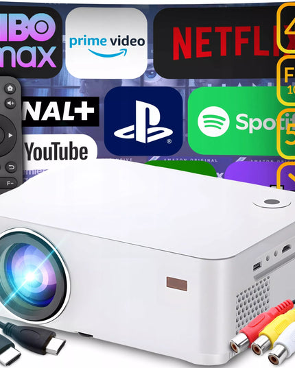 PROJEKTORIUS SMART TV WIFI FULL HD 4K 900lm LCD LED BLUETOOTH ANDROID