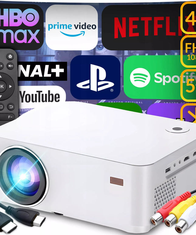 PROJEKTORIUS SMART TV WIFI FULL HD 4K 900lm LCD LED BLUETOOTH ANDROID