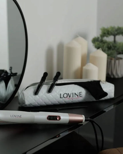 Keraminis plaukų tiesintuvas ir garbanojimo žnyplės 2 viename Lovine Double Twist
