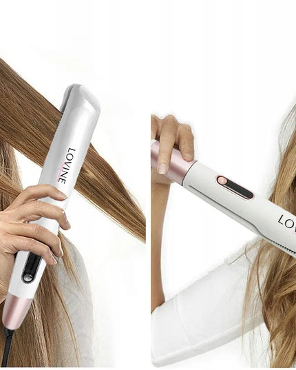 Keraminis plaukų tiesintuvas ir garbanojimo žnyplės 2 viename Lovine Double Twist