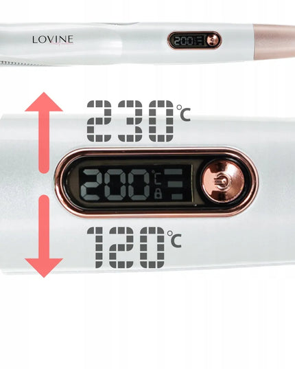 Keraminis plaukų tiesintuvas ir garbanojimo žnyplės 2 viename Lovine Double Twist