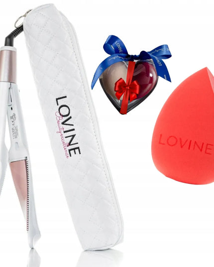 Keraminis plaukų tiesintuvas ir garbanojimo žnyplės 2 viename Lovine Double Twist