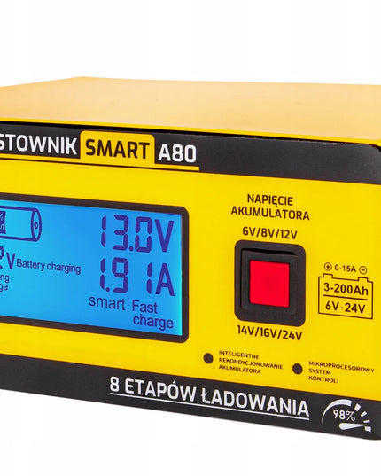 „Volt Smart A80“ akumuliatorių įkroviklis, 6/12/24 V, 15 A